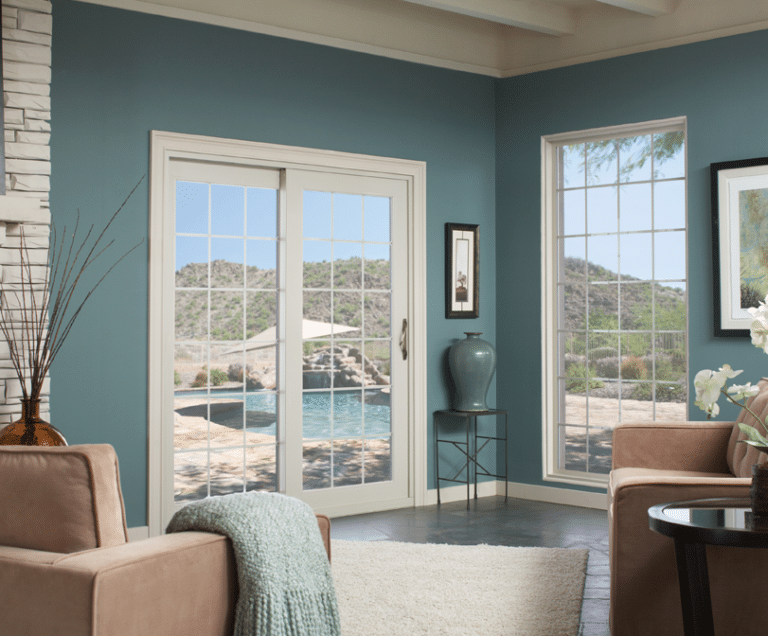 Inside view of a multi-slide patio doors